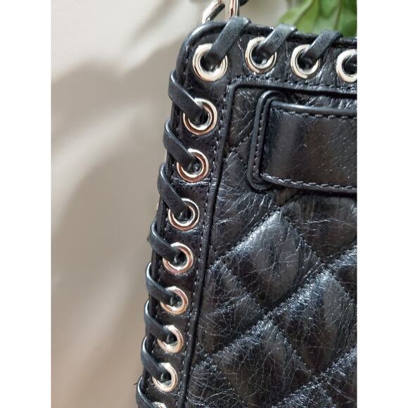 Michael Kors Black Women's Hamilton Quilted Leather Bags & Handbags - Picture 4 of 10